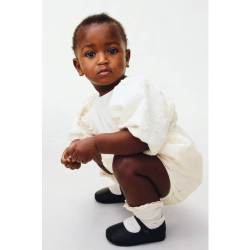 EYELET EMBROIDERED ROMPER SUIT