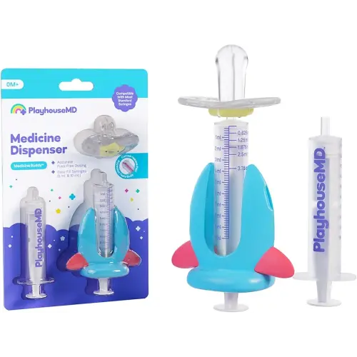 Medicine Dispenser, Rocket - Liquid Medication Syringe for Newborns, Infants, Babies & Toddlers - Baby Medicine Kit with Pacifier Attachment for Accurate Dosing