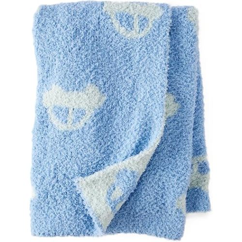 Carter's Baby Plush Blanket, Soft Cozy Stroller Blanket for Newborn Infant Boys and Girls (Blue/Cars)