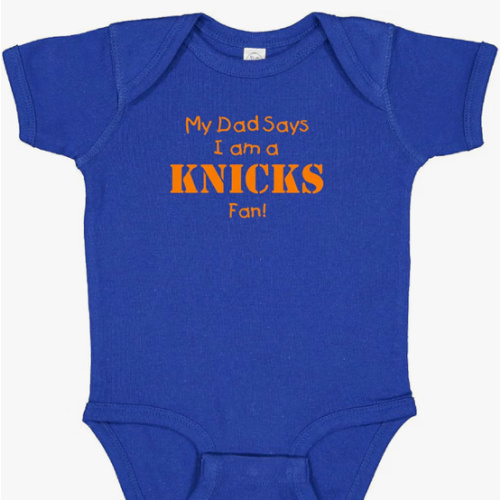 New York Basketball My Dad Says I am Fan Baby Bodysuit