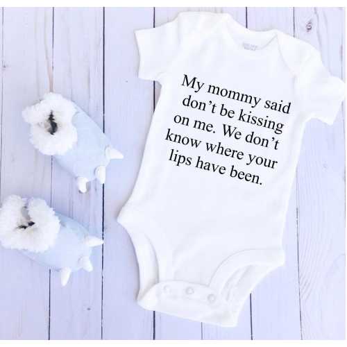Mommy Said No Kissing Bodysuit - No Kisses Please, No Germs Allowed, Vaccinated Baby, Vaccinate Your Baby, Ask Before Holding Me