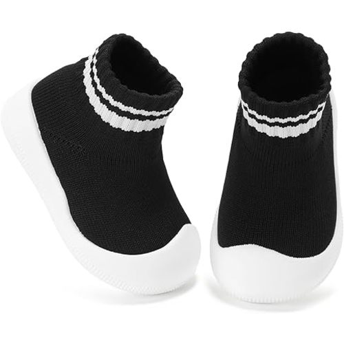 STQ KIDS Wide Toe Box Baby Sock Shoes Soft Sole Infant First Walking Shoe Non-Slip Slippers Lightweight Sneakers for Baby Boys Girls