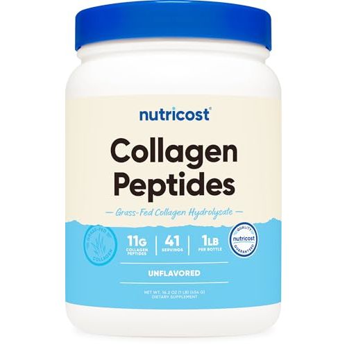 Nutricost Collagen Peptides Powder 1LB (454 G), Grass Fed Bovine | Collagen Hydrolysate, Unflavored