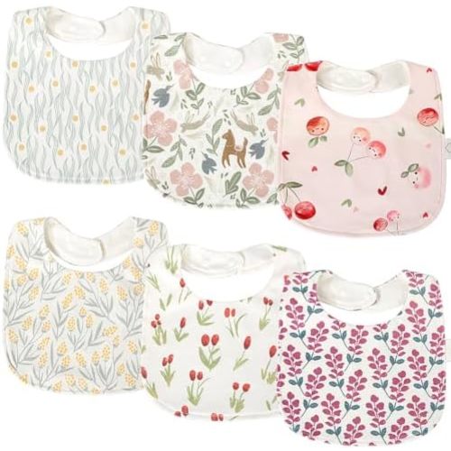 Baby Bibs 6 Pack, Soft Cotton Bandana Drool Bibs for Teething