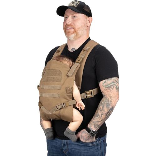 Tactical Baby Gear Tactical Baby Carrier for Dads – Ergonomic, Hip Healthy & Comfortable for Infants and Toddlers (8–33 lbs) (Coyote Brown)