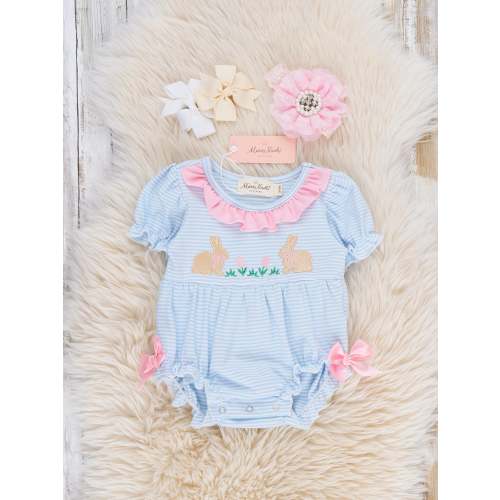 Picnic Hop Embroidered Cotton Ruffle Bubble