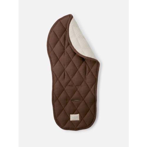 Linen Pram Liner - Chocolate and Natural Striped