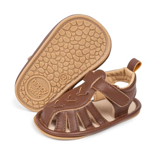 Meckior Baby Infant Boy Girl Sandals Newborn Non-Slip Soft Rubber Sole Sandals for Baby Boys Open-Toe Outdoor Casual Summer First Walkers Shoes