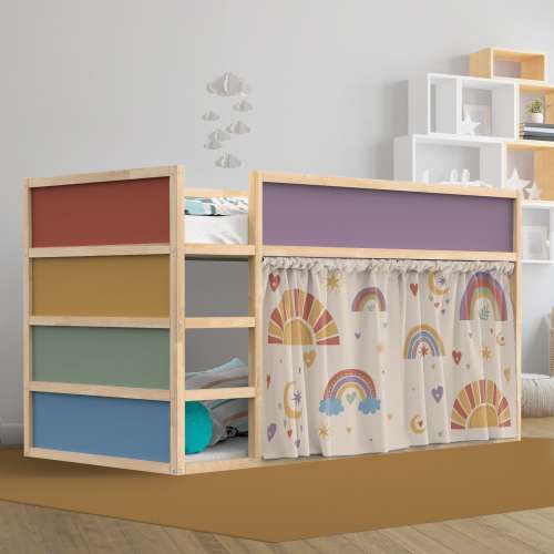 Rainbow Nursery: Kura Bed Decals and Curtains Set