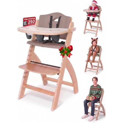 Abiie Beyond Junior Convertible Wooden High Chair with Removable Tray
