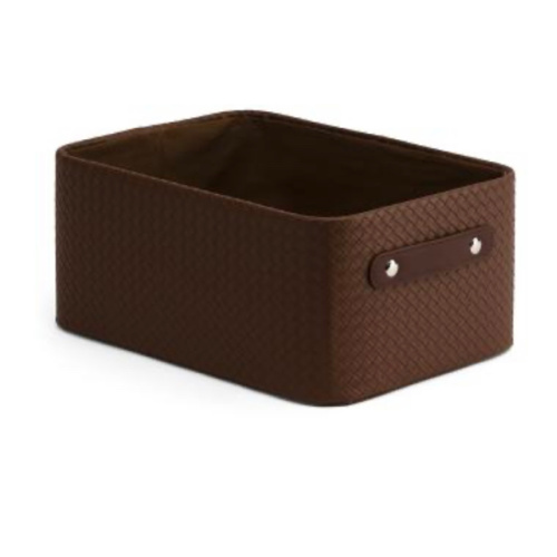 Faux Leather Medium Basket Weave Bin | Home | TJ Maxx