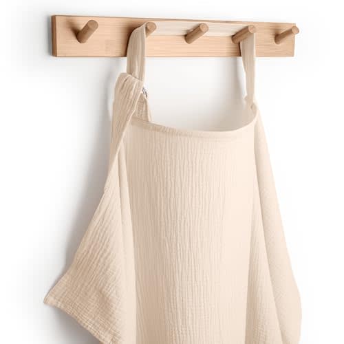 Comfy Cubs Muslin Nursing Cover, Pack of 1, 100% Muslin Breastfeeding Cover - Soft & Breathable Baby Nursing Scarf with Adjustable Neck Strap - Portable, Lightweight & Privacy Coverage - Sand