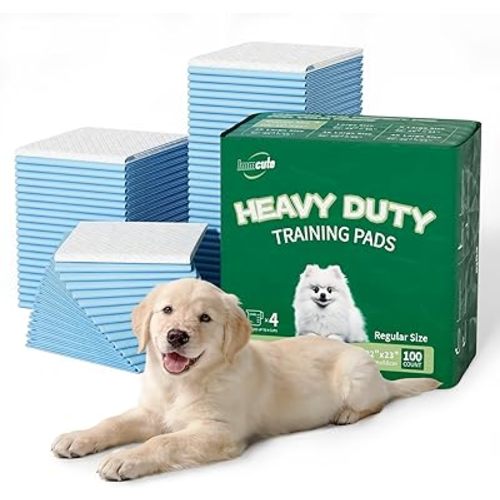 IMMCUTE 100 Count Premium Puppy Pads, 22"x23" Dog Pee Pads – Ultra-Soft Heat-Sealed, 6-Layer Leak-Proof & Super Absorbent Potty Training Pads for Dogs, Cats, Pets | Crate Training & Indoor Use, Blue