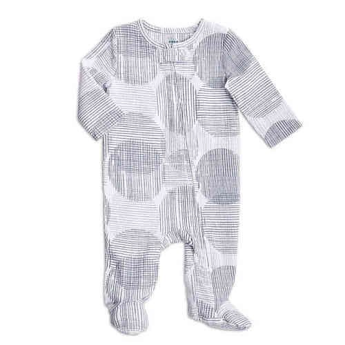 aden + anais® Size 0-3M Circle Hatch Footie in Grey