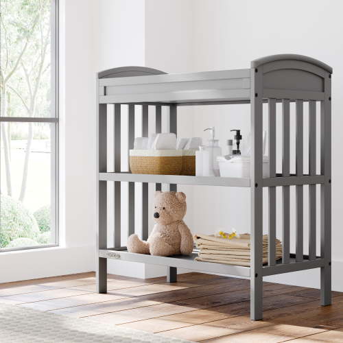 Graco Benton Infant Changing Table with Changing Pad, Pebble Gray