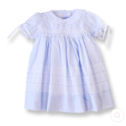 Elodie Heirloom Smocked Dress in Blue