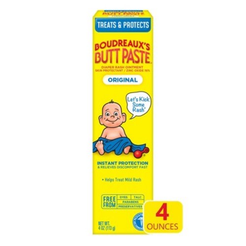Boudreaux's Butt Paste Baby Diaper Rash Cream Original Strength - 4oz