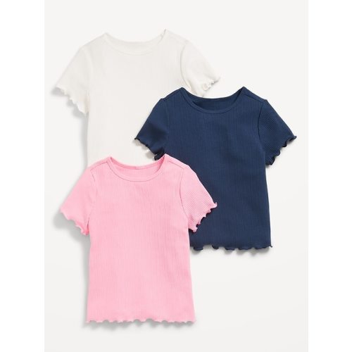Short-Sleeve Lettuce-Edge T-Shirt 3-Pack for Toddler Girls | Old Navy