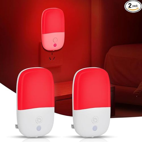 Red Light Night Light for Sleep 2 Pack