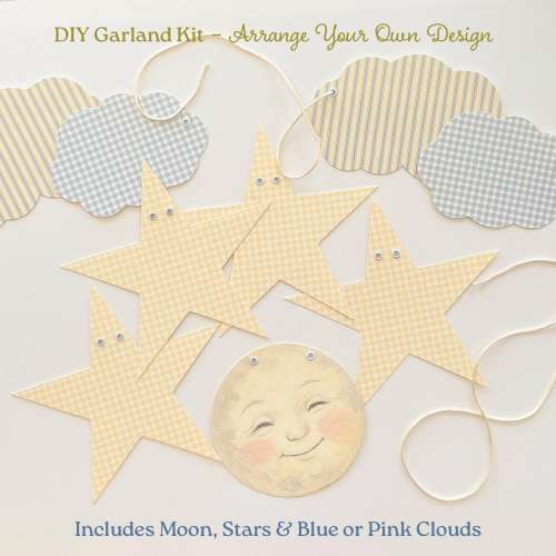 Twinkle Twinkle Little Star Baby Shower Decor Kit, Moon Stars Cloud Garland, Nursery Decor, Gender Neutral Baby Shower, DIY Banner