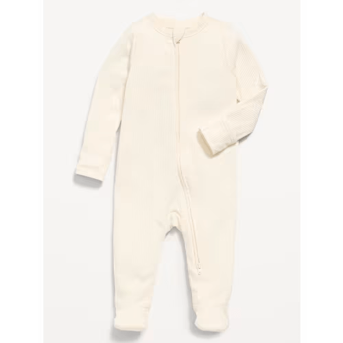 Ribbed 2-Way-Zip Sleep & Play Footed One-Piece for Baby