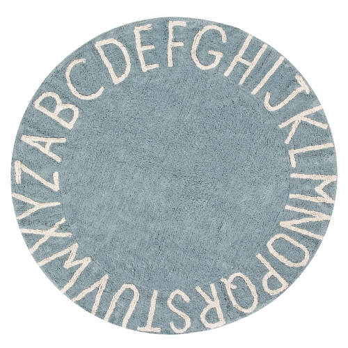 Oskoe ABC Washable Rug - Vintage Blue - ABC Washable Rug - Vintage Blue