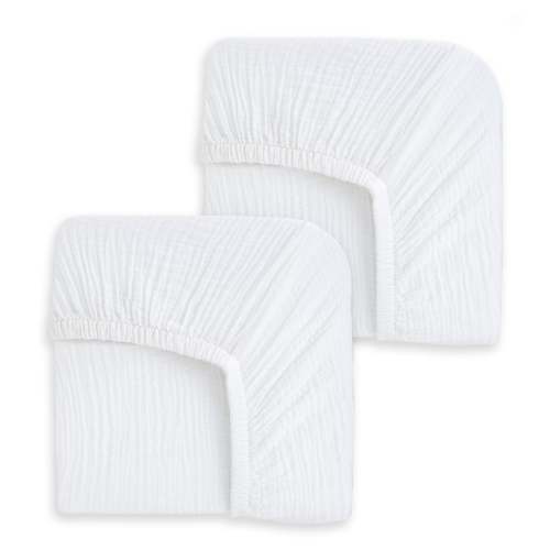White Organic Cotton Crib Sheets | Breathable Muslin 2-Pack
