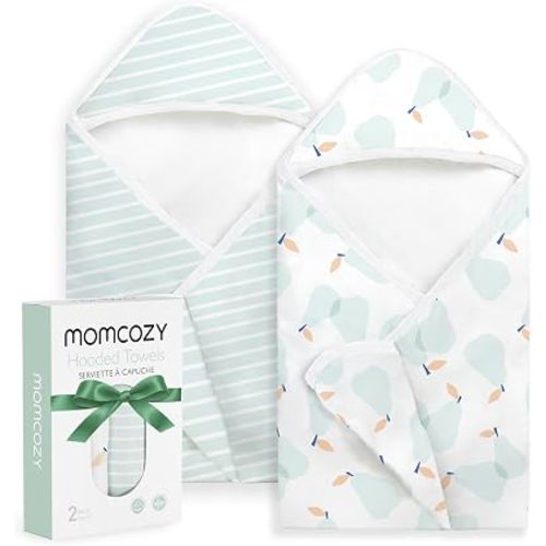 Momcozy Baby Towels, Soft Absorbent Bath Towel for Newborn&Toddler,Blue