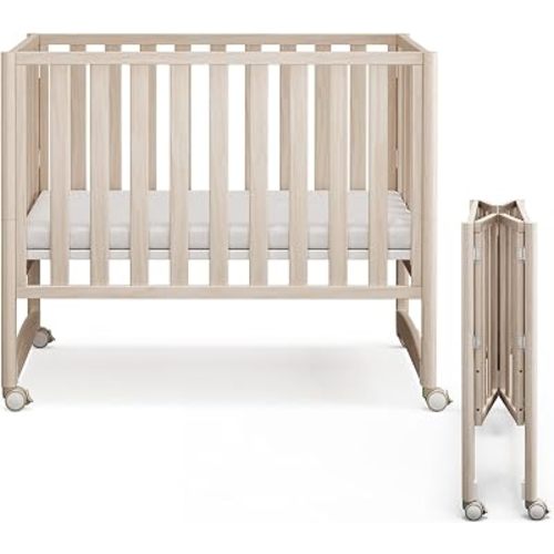 MAMAZING EvoNook 7-in-1 Convertible Baby Mini Crib with Wheels