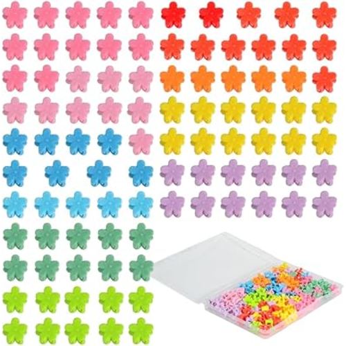 Mini Flower Hair Clip Flower Clips,Colorful Mini Hair Claw,for Women, Girls,Baby, Toddler Bangs Strong Grip Small Tiny Rainbow Hair Clips (50, Assorted)