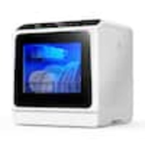 SIMZLIFE 16.5 in. Countertop Dishwasher in Whites with 5L Built-in Water Tank, Drain Hose, 8-Modes with Self Clean and Baby Care DW-02-S-HD