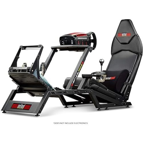 Next Level Racing F-GT Racing Simulator Cockpit. Formula and GT racing simulator cockpit compatible with Thrustmaster, Fanatec, Moza Racing on PC, Xbox and PS
