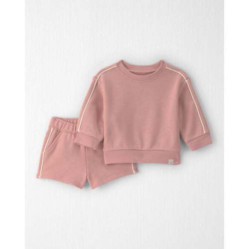 Baby Girl 2-Piece Organic Cotton French Terry Pullover & Short Set - Little Planet | Carter's