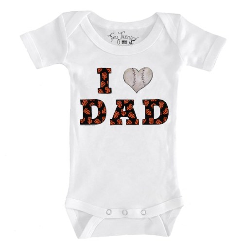 Infant San Francisco Giants Tiny Turnip White I Love Dad Bodysuit