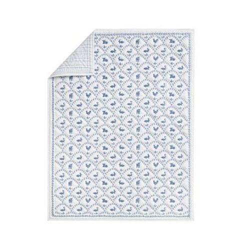 Delft Tile Farm Friends Nursery Quilt,  Blue Multi