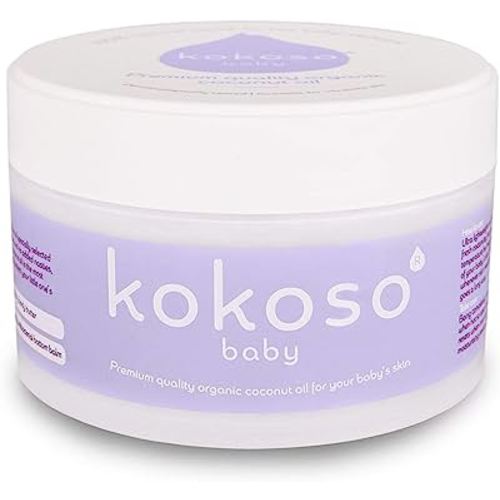 Baby Organic Coconut Oil – Moisturising 100% Natural Baby Oil for Baby Massage, Dry, Sensitive and Normal Baby Skin – 168g