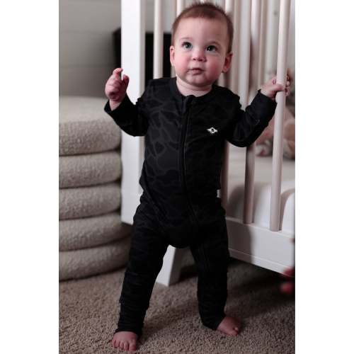 BURLEBO Baby Zip Up | Black Camo | 6-12 Months