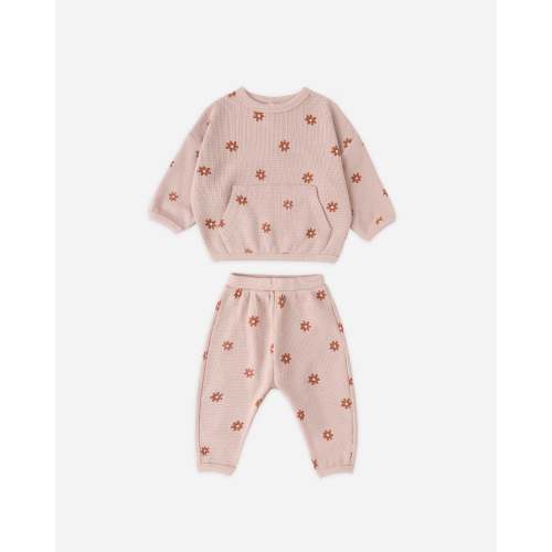 Waffle Sweater Set Pink Daisy