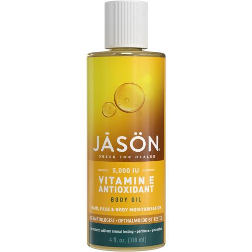 JASON Vitamin E 5,000 IU Moisturizing Body Oil, For Hair, Face, and Body, 4 Fluid Ounces
