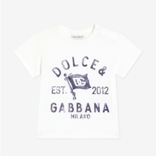 Dolce & Gabbana Kids Baby Boys Logo T-Shirt in White | Childsplay Clothing