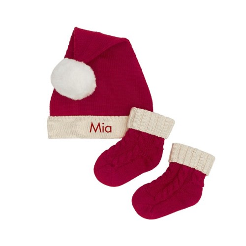 Santa Hat and Bootie Set