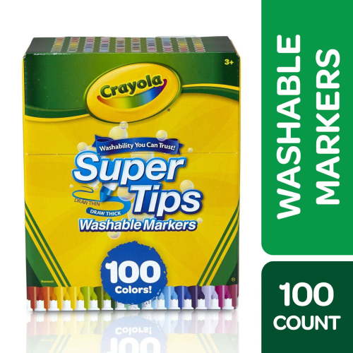 Crayola Super Tips Washable Markers, 100 Ct, Easter Coloring Supplies, Classroom Must Haves, Easter Gifts for Kids and Teens, Ages 3+