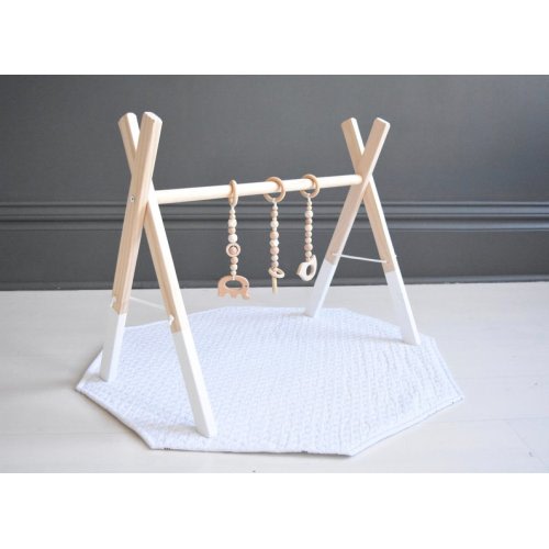 Baby Play Gym - Natural Wood Play Gym for Babies - Wooden Baby Gym