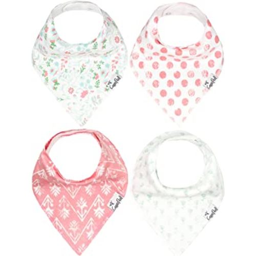 Copper Pearl Baby Bandana Drool Bibs for Drooling and Teething 4 Pack Gift Set “Claire Set