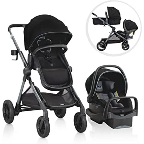 Evenflo Pivot Xpand Modular Travel System with LiteMax Infant Car Seat - Ayrshire Black