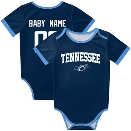 KREDE Baby Clothes Unisex Bodysuit Personalized Custom Baby Name Number for Baby Boy Girl