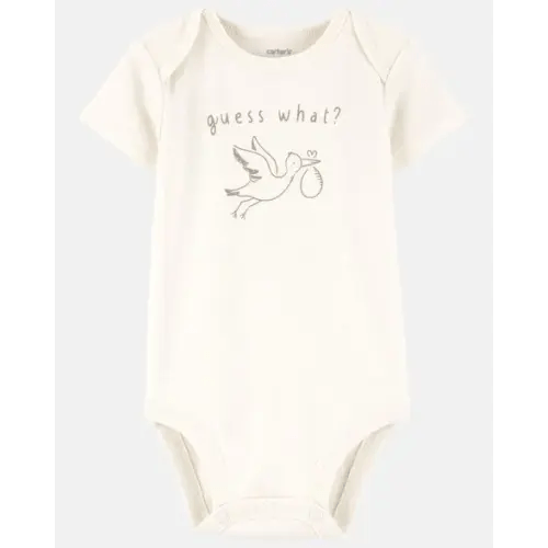 Baby Pregnancy Announcement Cotton Short-Sleeve Graphic Bodysuit - Ivory | Carter's