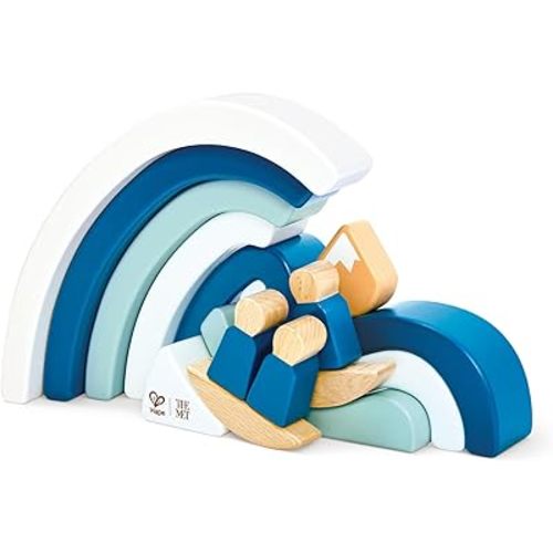 Hape x The Met Hokusai Great Wave Wooden Building Blocks – Art-Inspired Building Block Set for Ages 2-8Y – Fine Motor Skills & Creativity