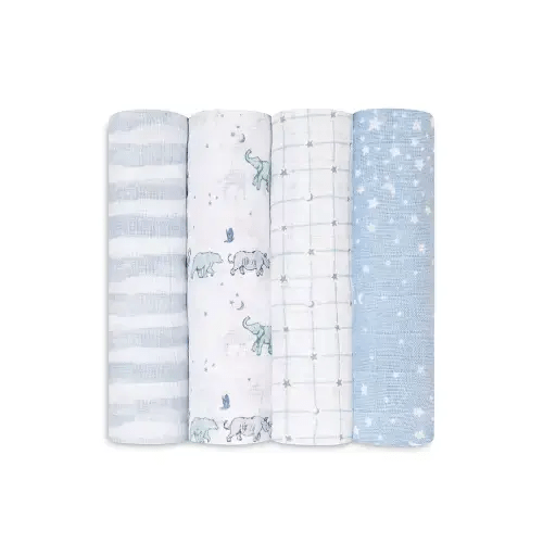 Aiden and Anais- 4 Pk. Printed Classic Muslin Swaddles