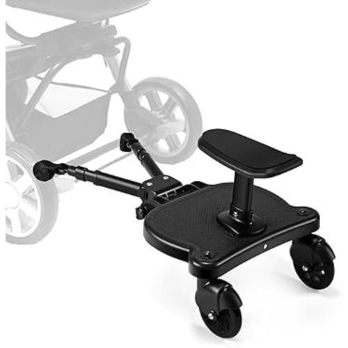 Universal Stroller Board with Detachable Seat,Stroller Board,Buggy Board Suitable for Most Brands of Strollers, Holds Children Up to 55lbs (Black)